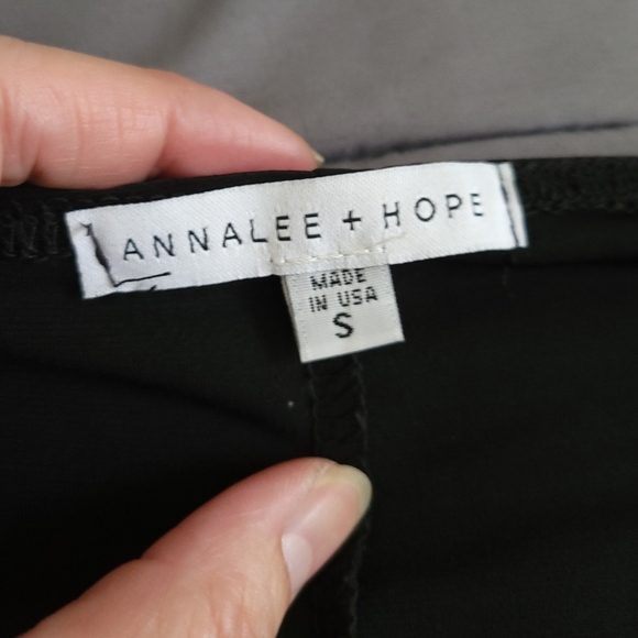 ✨️HP✨️Annalee + Hope | NWOT Dressy Black 3/4 Sleeve Embellished Cuffs Top - Picture 3 of 10